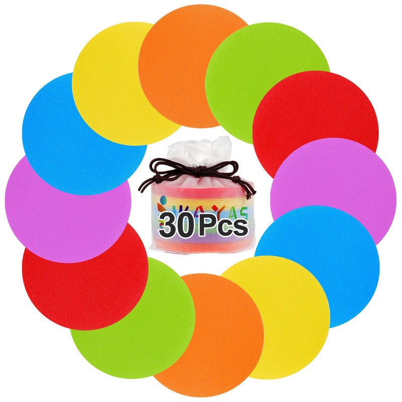 IKAYAS 30Pcs Carpet Spots Carpet Dots for Classroom, Carpet Circles Carpet Markers for Kids Elementary School Supplies, Removable Carpet Floor Dots for Teachers Classroom Decoration - Image 1